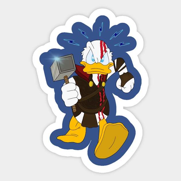 Duck of Thunder Sticker by WkDesign